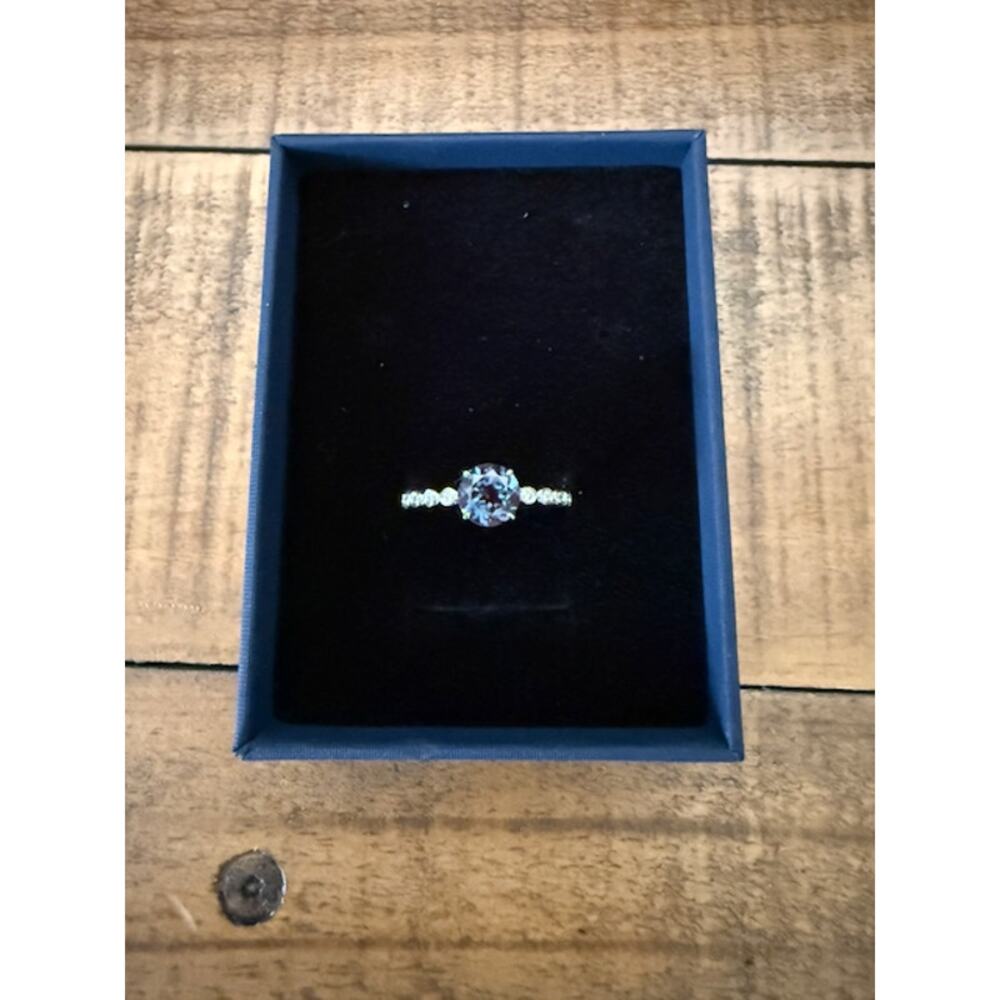 Color Changing Lab Alexandrite & Lab Diamond Sterling Silver 925 Ring Sz 7 - Picture 3 of 12